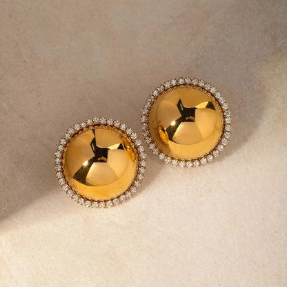Brinco Esferico com Strass - Lois Joias