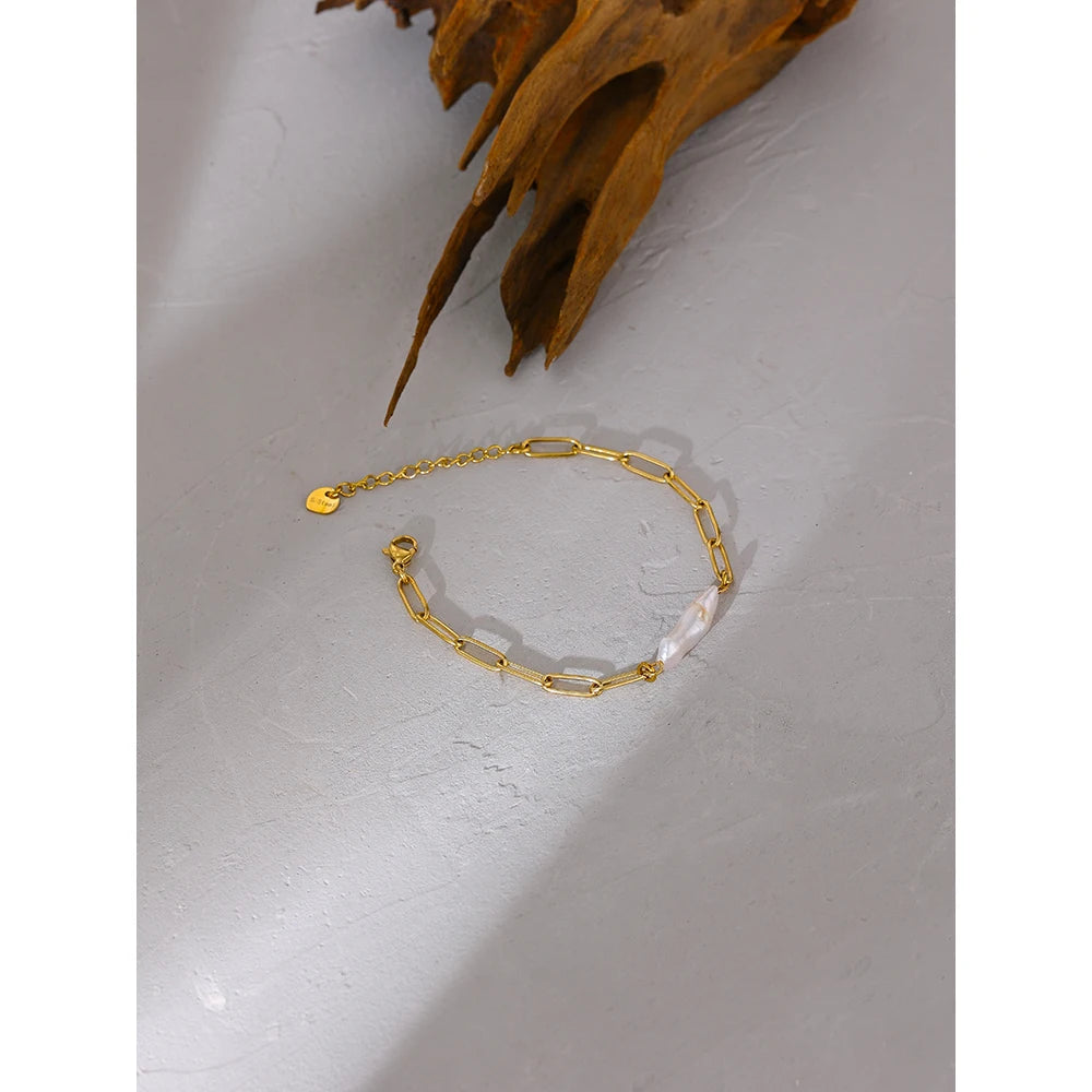 Pulseira de Elos com Pedra Natural - Lois Joias