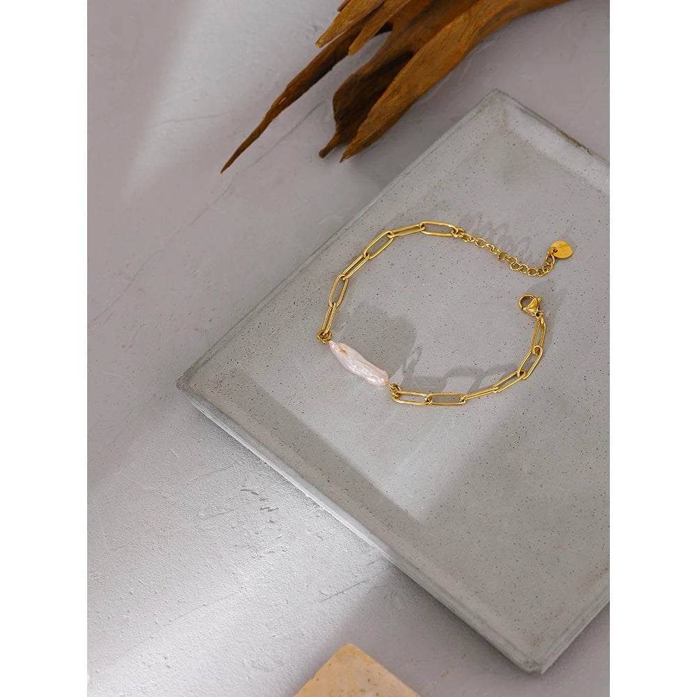 Pulseira de Elos com Pedra Natural - Lois Joias
