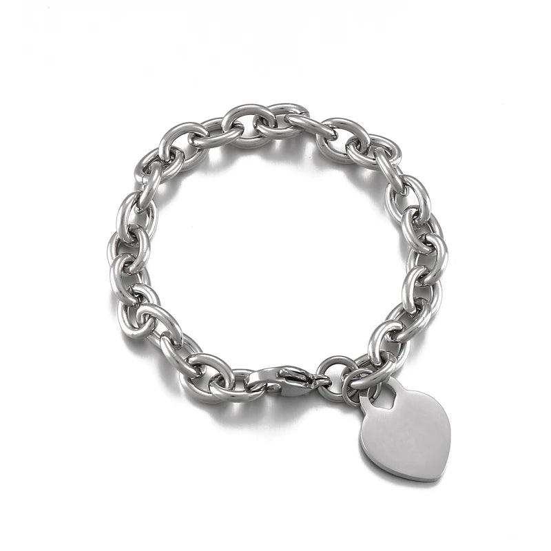 Pulseira Elos com Pingente Coração - Lois Joias