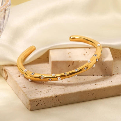 Pulseira Banhada a Ouro com Mini Pérolas - Lois Joias